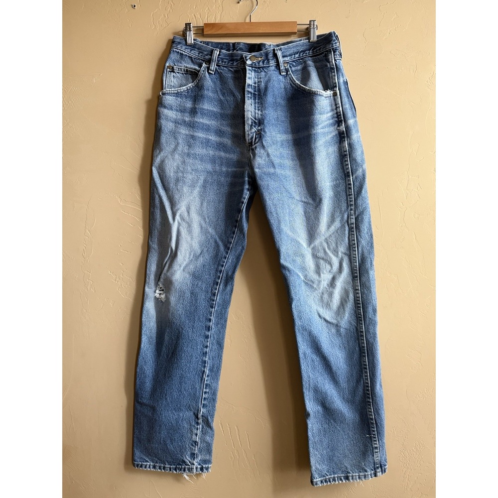 Vtg Wrangler Men's Demin Straight Leg Stone‎ Wash 36x32